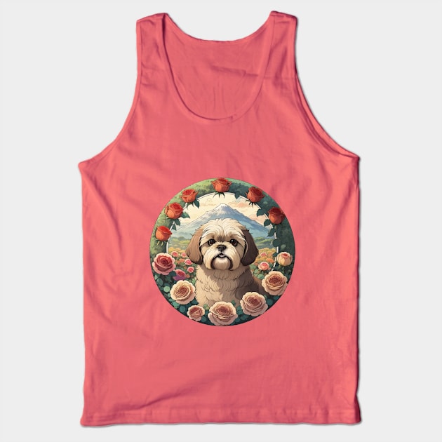 Lhasa Apso Garden Landscape Tank Top by Pet And Petal